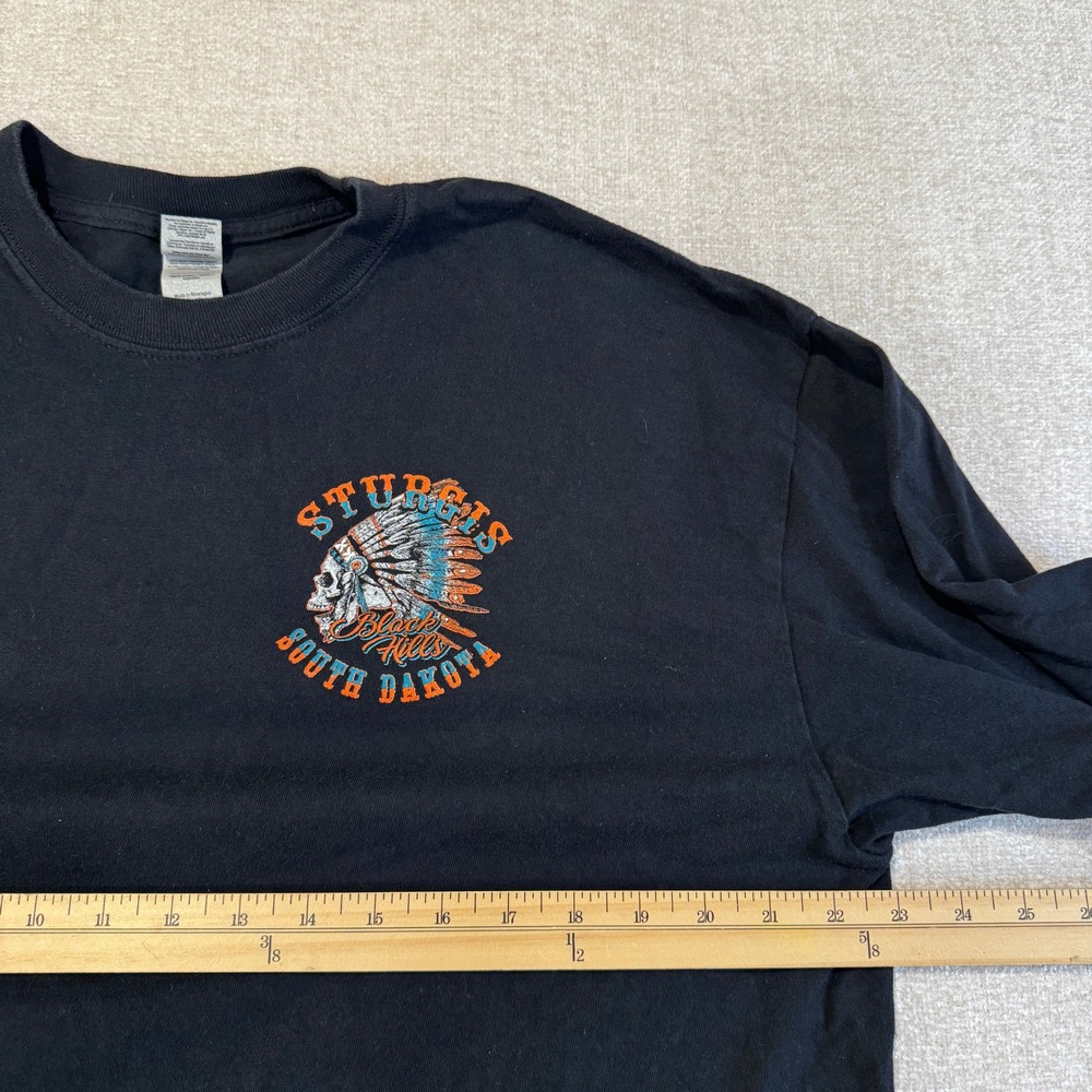 Sturgis Black Hills South Dakota Skull Long Sleeve T Shirt Mens XL Bikecore - Picture 5 of 6